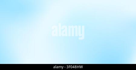 Pastel sky cloud and soft blue gradient background. Abstract light blurry water gradation texture bg with fresh airy texture for baby product packaging, medical branding or spring greeting cards Stock Vector