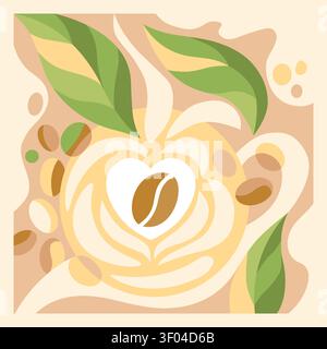 Vector set of abstract creative backgrounds with coffee lineart icons for coffee shop and house - simple, stylish and minimal designs Vector Stock Vector