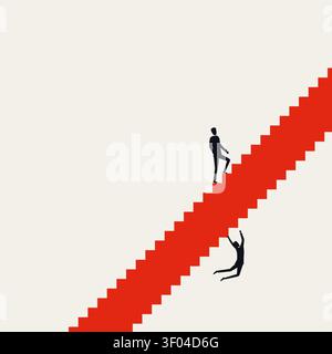 Business men on stairs vector concept of career inequality unequal opportunity struggle and social gap Stock Vector