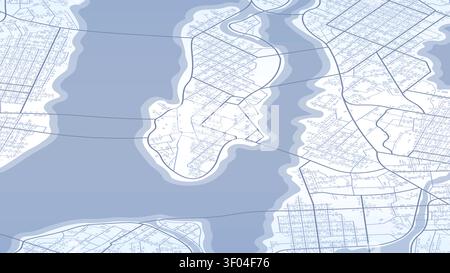background featuring clean street grids and river crossings. Navigational layout texture. Vector illustration. Stock Vector