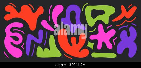 Colorful Abstract Doodle Shapes Stock Vector