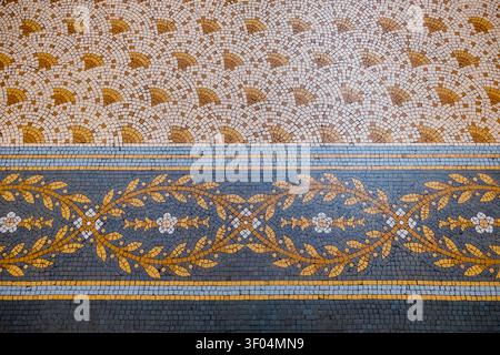 Bicentennial Bridge Mosaic Details Elaborate Patterned Tiles, Cordoba Stock Photo