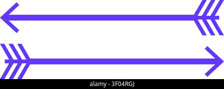 Purple Arrows Icons Set Stock Vector