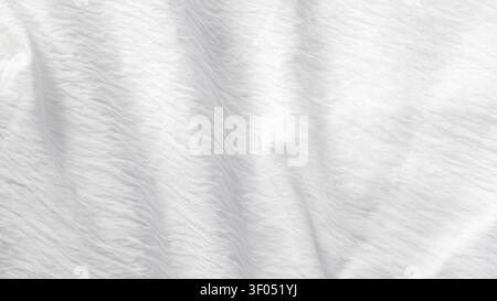 Fabric white textured background with soft elegant waves. Stock Photo
