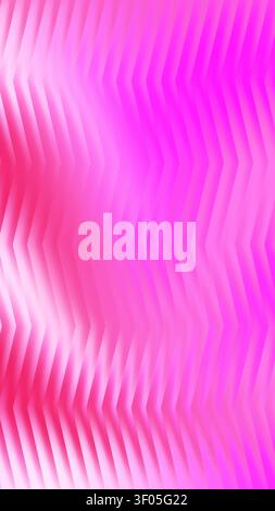 Abstract design featuring bright pink hues and repeating geometric zigzag shapes, an optical illusion with radiant light Stock Photo