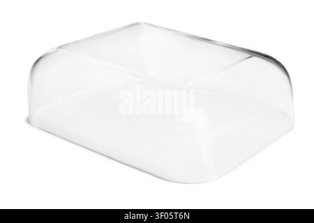 Transparent plastic cover isolated on white background Stock Photo