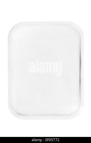 Blank transparent plastic cover isolated on white background Stock Photo