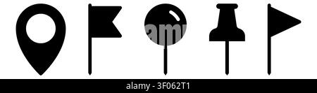 Locatin pin icon set simple design Stock Vector