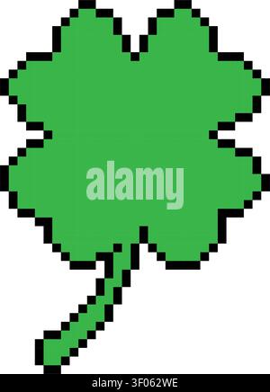 Clover icon pixel art style simple design Stock Vector