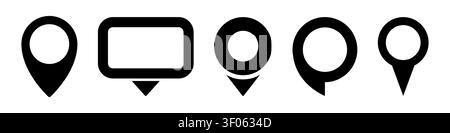 Locatin pin icon set simple design Stock Vector