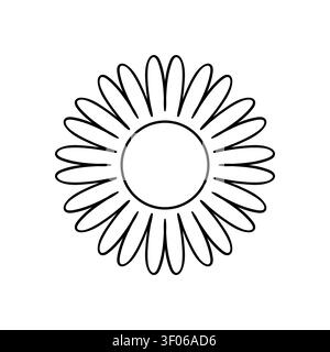 Monochrome sun icon, vector illustration. Abstract sun with artistic rays, isolated on white background. Simple design element Stock Vector
