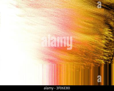 Grainy minimalist abstract background with sweeping gold and pink tones fading into white space, featuring soft motion blur and subtle noise for moder Stock Photo