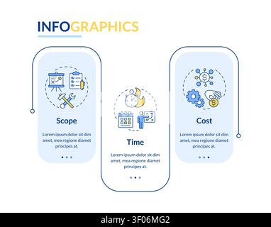 Project management triangle rectangle infographic vector Stock Vector