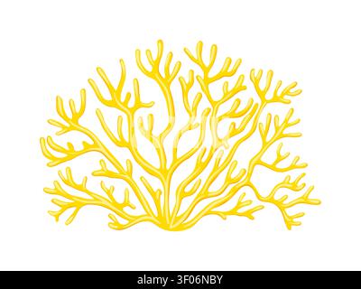 Tropical sea underwater flora yellow coral Stock Vector