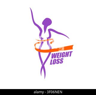 Weight loss icon, diet and healthy nutrition sign Stock Vector