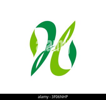 H bio icon, agriculture company symbol Stock Vector