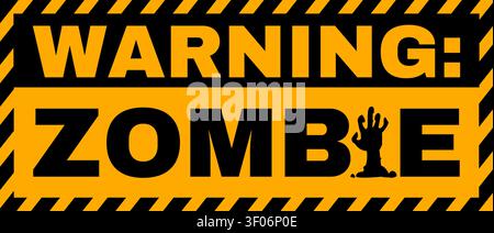 Zombie monster outbreak warning caution symbol Stock Vector