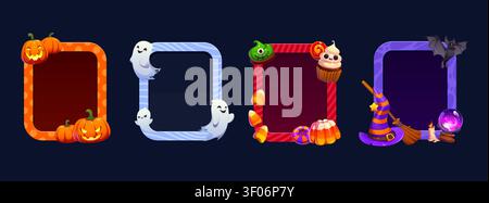 Halloween kids and photo booth square frames Stock Vector