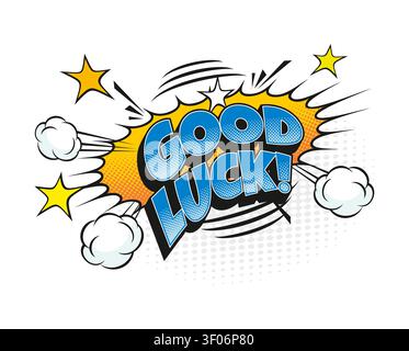 Cartoon vintage good luck comic speech bubble Stock Vector
