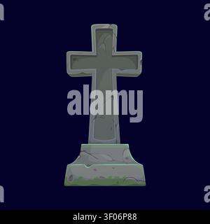 Halloween cemetery gravestone cartoon game asset Stock Vector