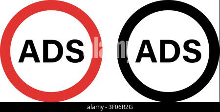 Ads sign icon simple design Stock Vector