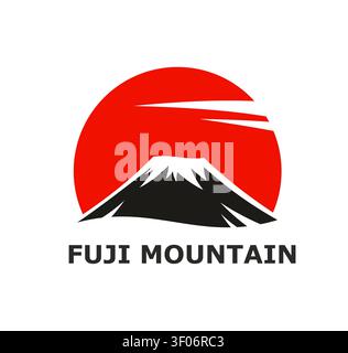 Japanese fuji mountain peak icon or symbol Stock Vector