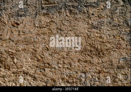 Grunge overlay background. This textured overlay features worn animated cracks, cement, bricks, and fading paint. Stock Photo