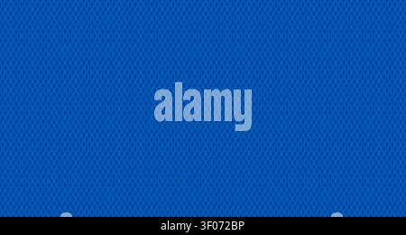 Athletic mesh texture with jersey fabric pattern. Sport blue material background featuring seamless white grid for basketball, hockey, and football uniform designs with woven elements. Stock Vector