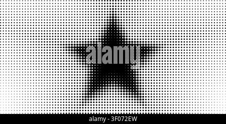 Halftone dot background with star pattern and gradient texture. Retro pop art design featuring abstract spotted shapes and comic style decoration for modern graphics. Stock Vector