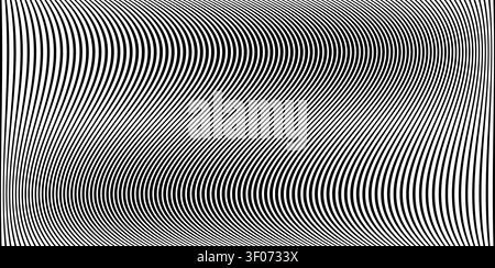 Vertical wave lines create a fade stripe texture. Abstract monochrome pattern with undulate bands and gradient transitions for modern graphic backgrounds. Stock Vector