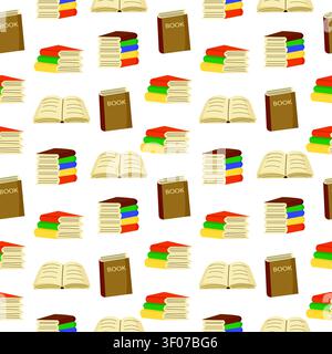 Seamless books pattern for wrapping, stationery, fabric Stock Vector