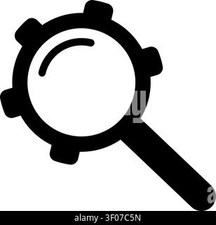 Gear search settings icon symbol Stock Vector
