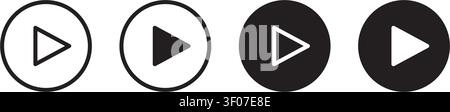 Play video player icon set Stock Vector