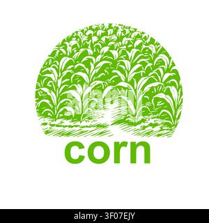 corn field . beautiful summer vector illustration. Stock Vector
