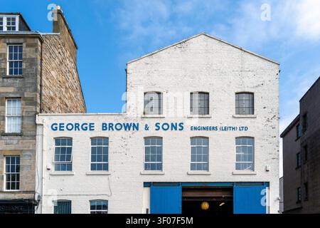 The historic premises of George Brown & Sons – Engineers (Leith) Ltd in Leith, Edinburgh, Scotland. Established in the nineteenth century. Stock Photo