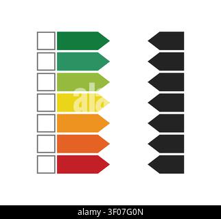 Blank Energy Efficiency Label Template with Colorful Arrows Stock Vector