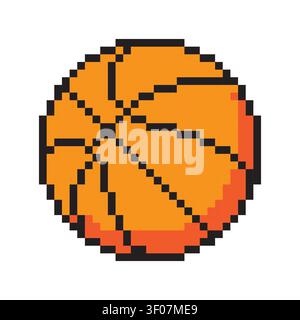 Basketball pixel ball icon symbol Stock Vector