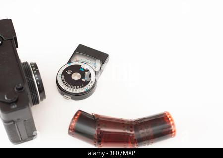Vintage Capital analog light meter for photography and cinema. Measures the intensity of ambient light to determine the correct exposure. The rotating Stock Photo