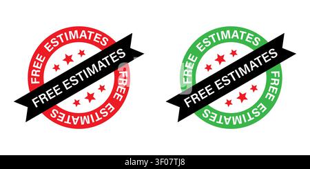 Free estimates stamp icons set Stock Vector