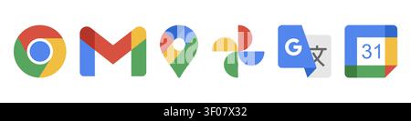 Google apps programs icon set Stock Vector