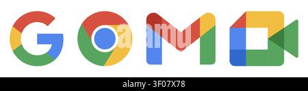 Google apps programs icon set Stock Vector