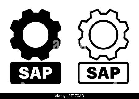 Sap gear icon symbol set Stock Vector
