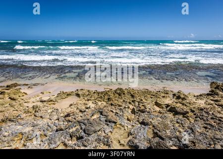 Scenic empty beach scene on the island of Oahu, Hawaii Stock Photo