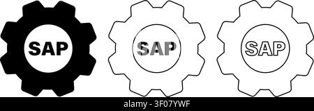 Sap gear icon symbol set Stock Vector