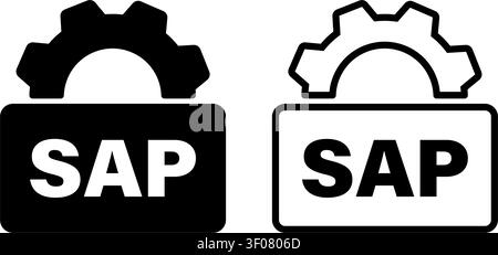 Sap gear icon symbol set Stock Vector