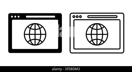 Browser icons simple design Stock Vector