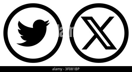 Twitter x logo icon set Stock Vector