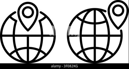 Globe planet with pin icon Stock Vector