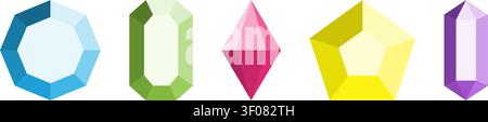 Diamond icons set. Different diamonds Stock Vector