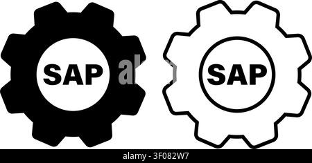 Sap gear icon symbol set Stock Vector